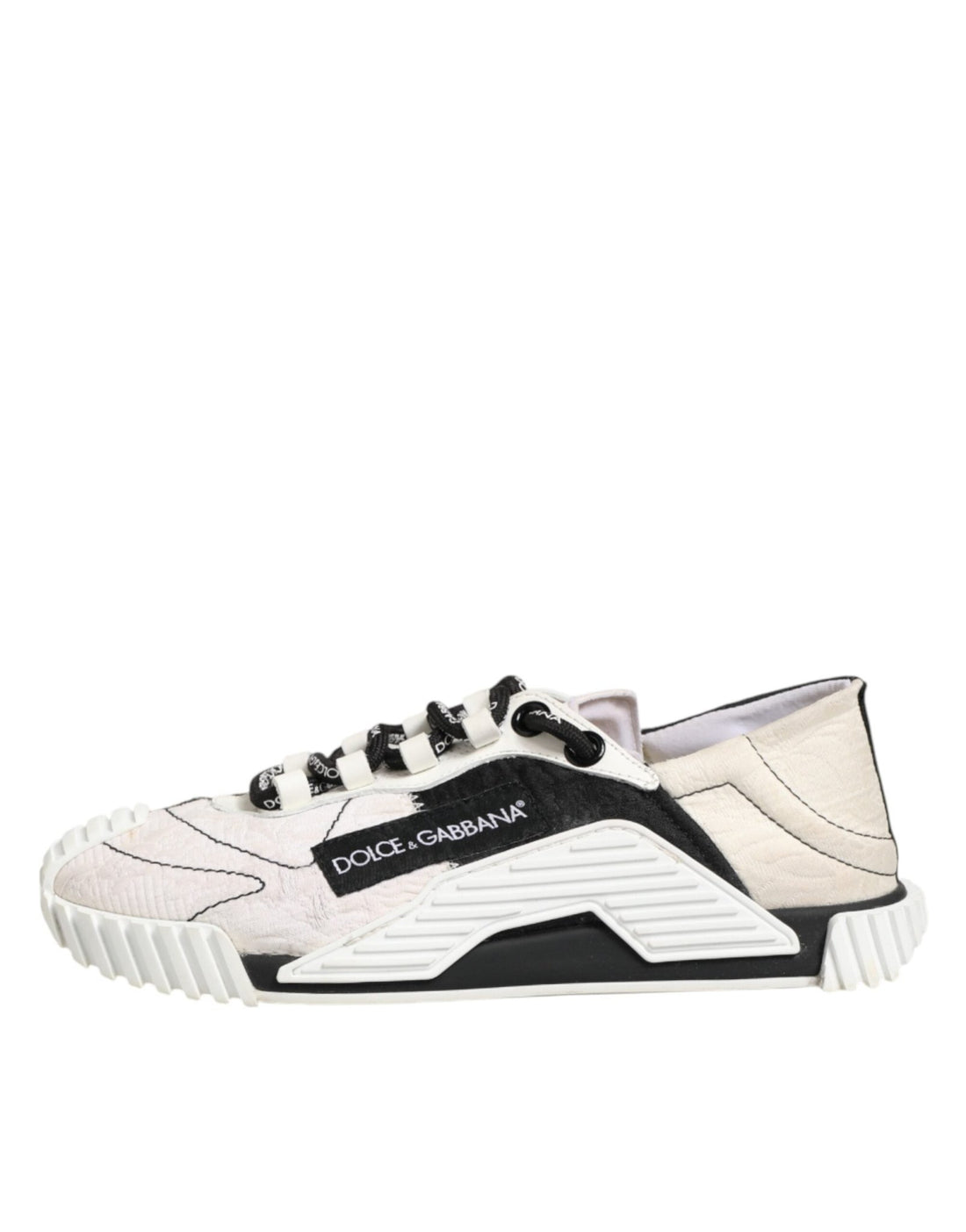 Dolce & Gabbana White Black Leather NS1 Sneaker Shoes - RIMODA