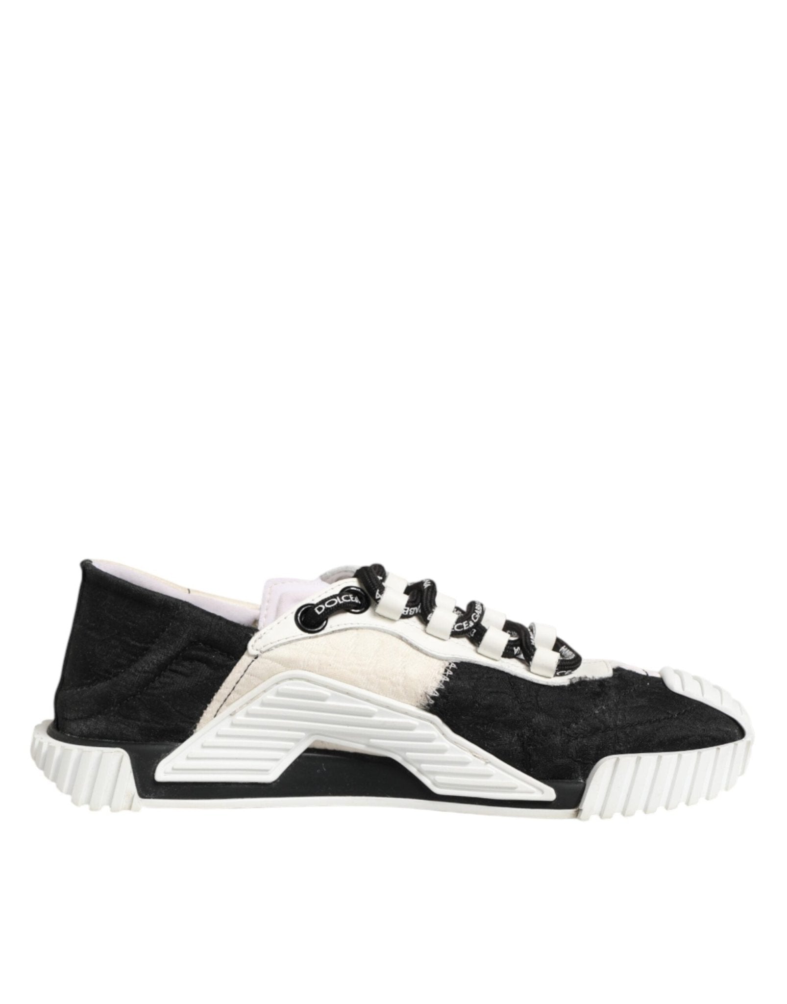 Dolce & Gabbana White Black Leather NS1 Sneaker Shoes - RIMODA