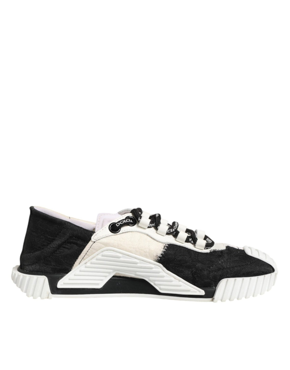 Dolce & Gabbana White Black Leather NS1 Sneaker Shoes - RIMODA