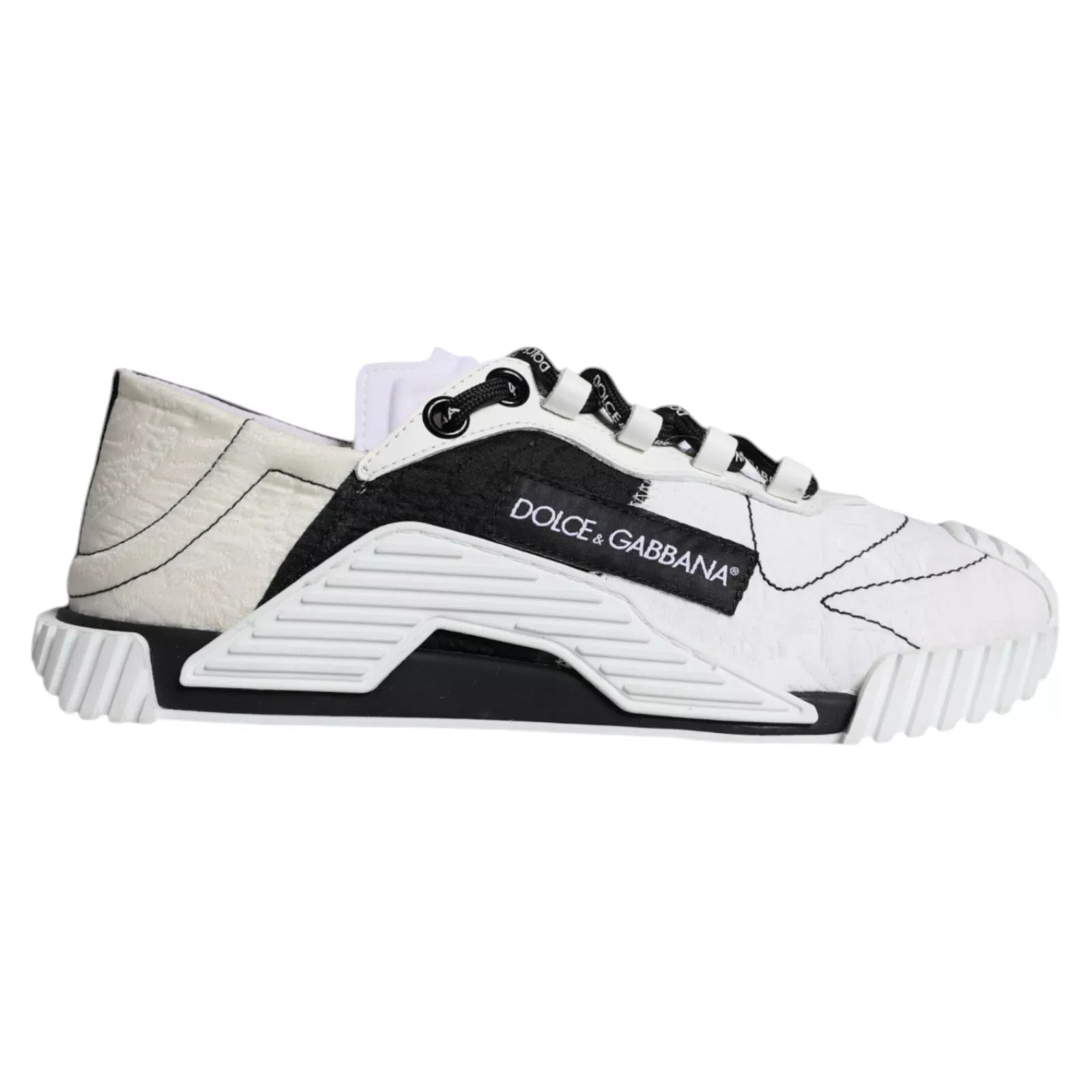 Dolce & Gabbana White Black Low Top NS1 Sneakers Shoes - RIMODA