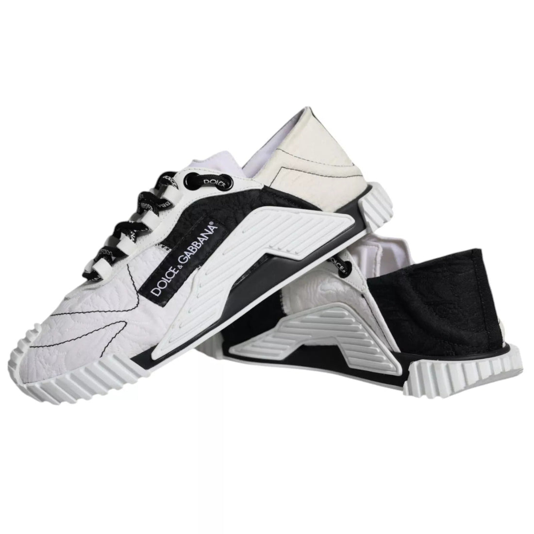 Dolce & Gabbana White Black Low Top NS1 Sneakers Shoes - RIMODA