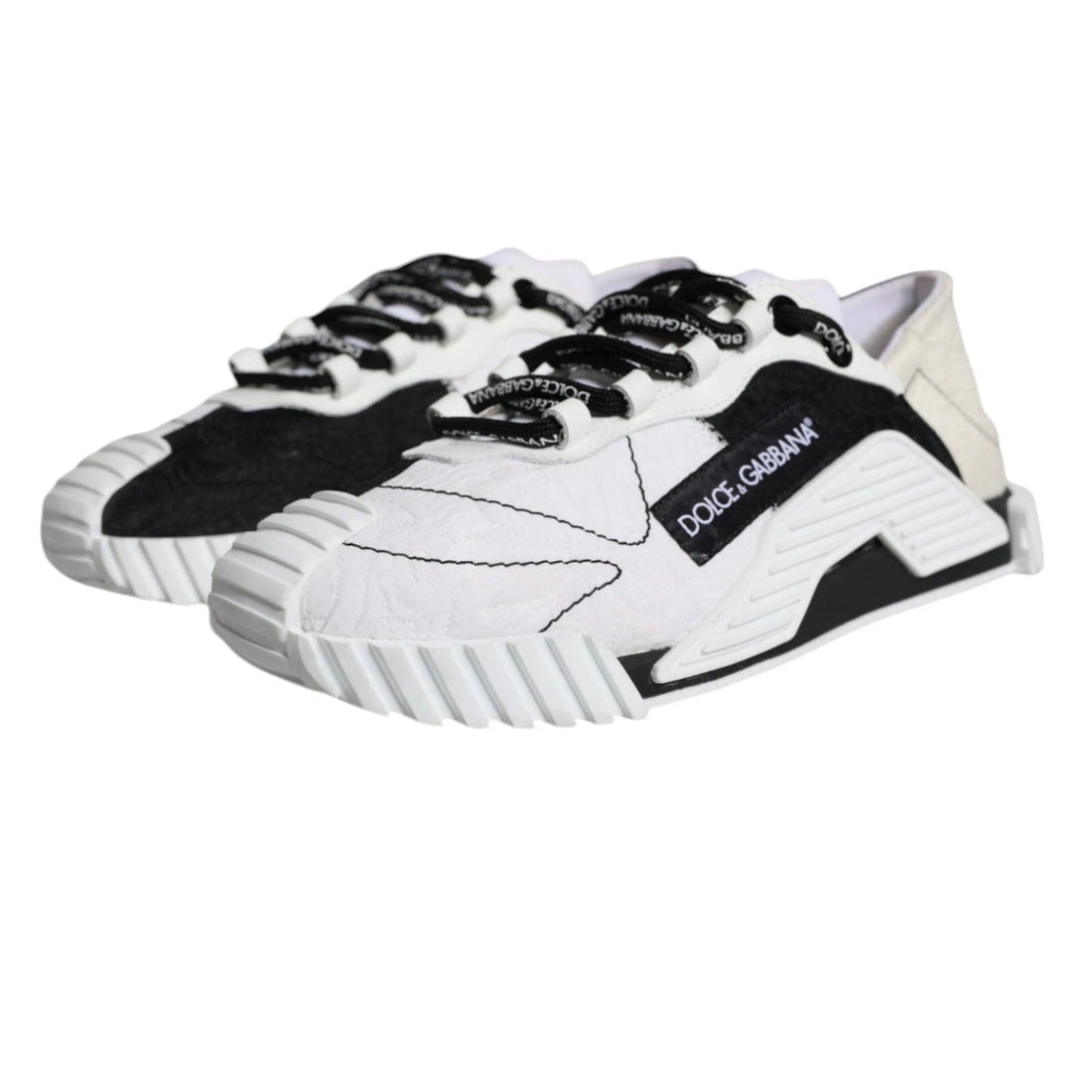Dolce & Gabbana White Black Low Top NS1 Sneakers Shoes - RIMODA