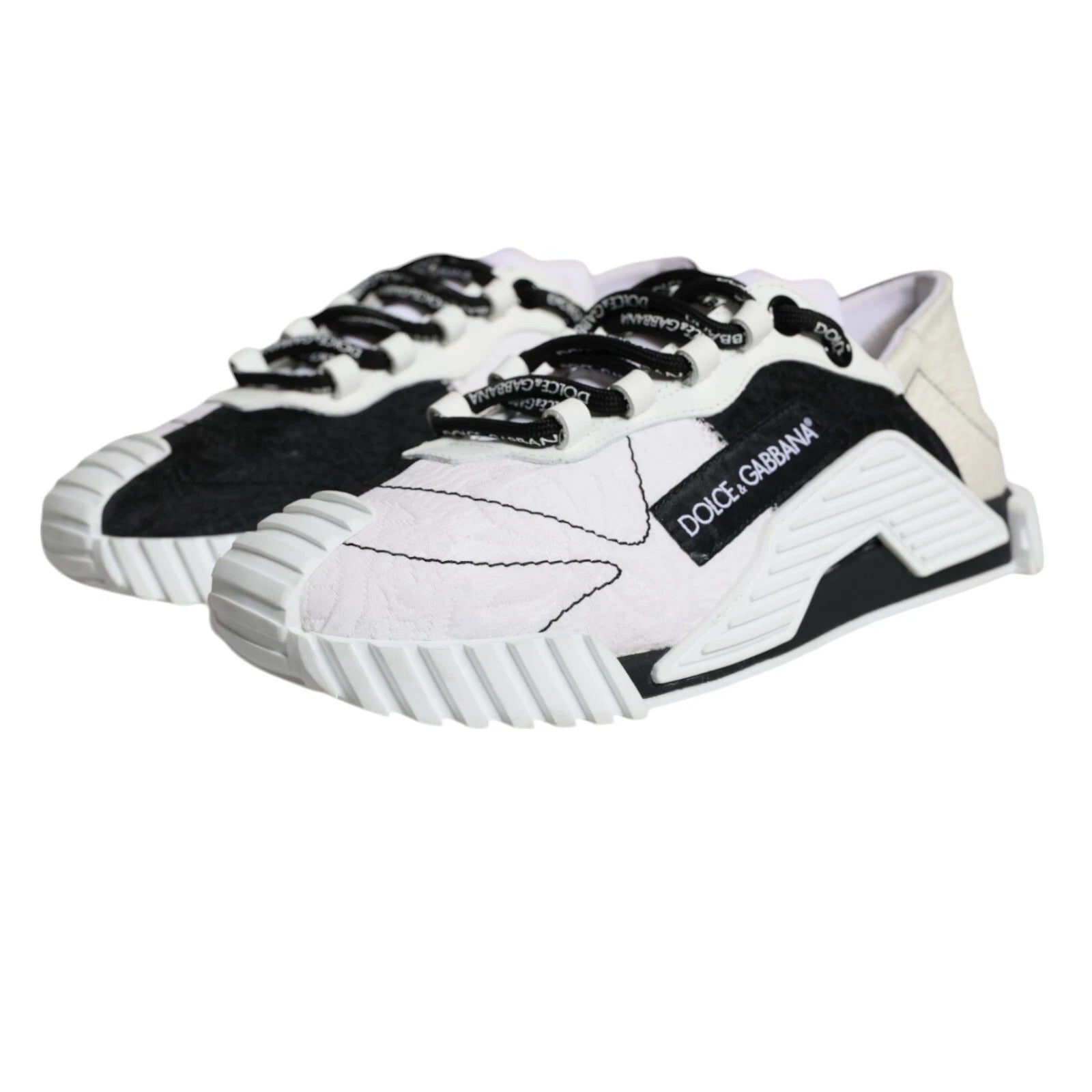 Dolce & Gabbana White Black Low Top NS1 Sneakers Shoes - RIMODA