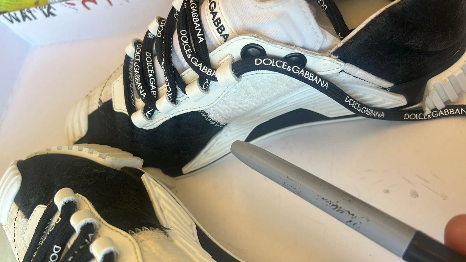 Dolce & Gabbana White Black Low Top NS1 Sneakers Shoes - RIMODA