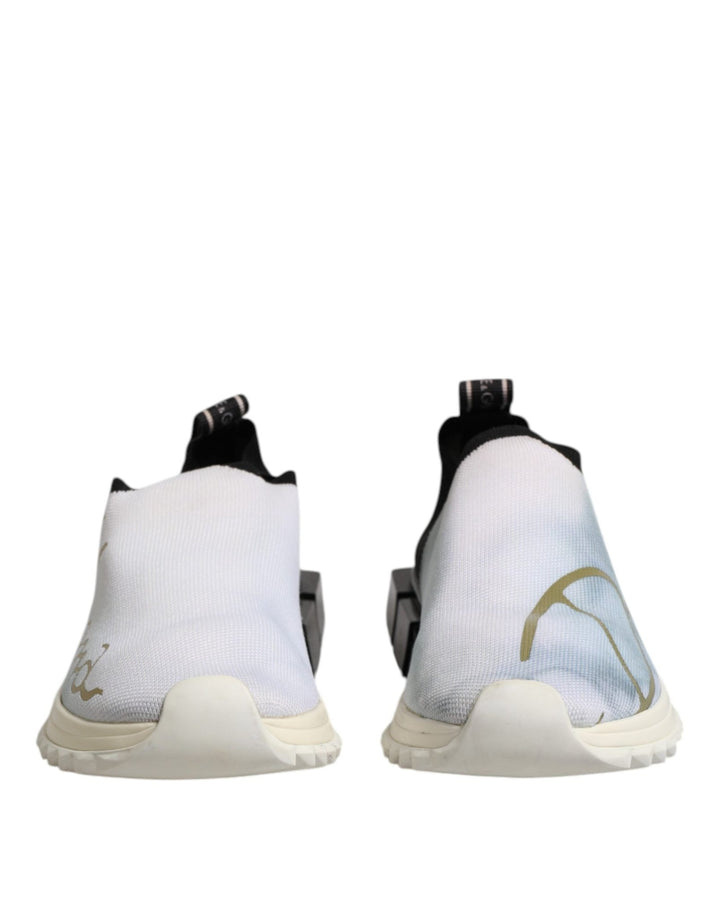 Dolce & Gabbana White Black Low Top Sorrento Sneakers Shoes - RIMODA