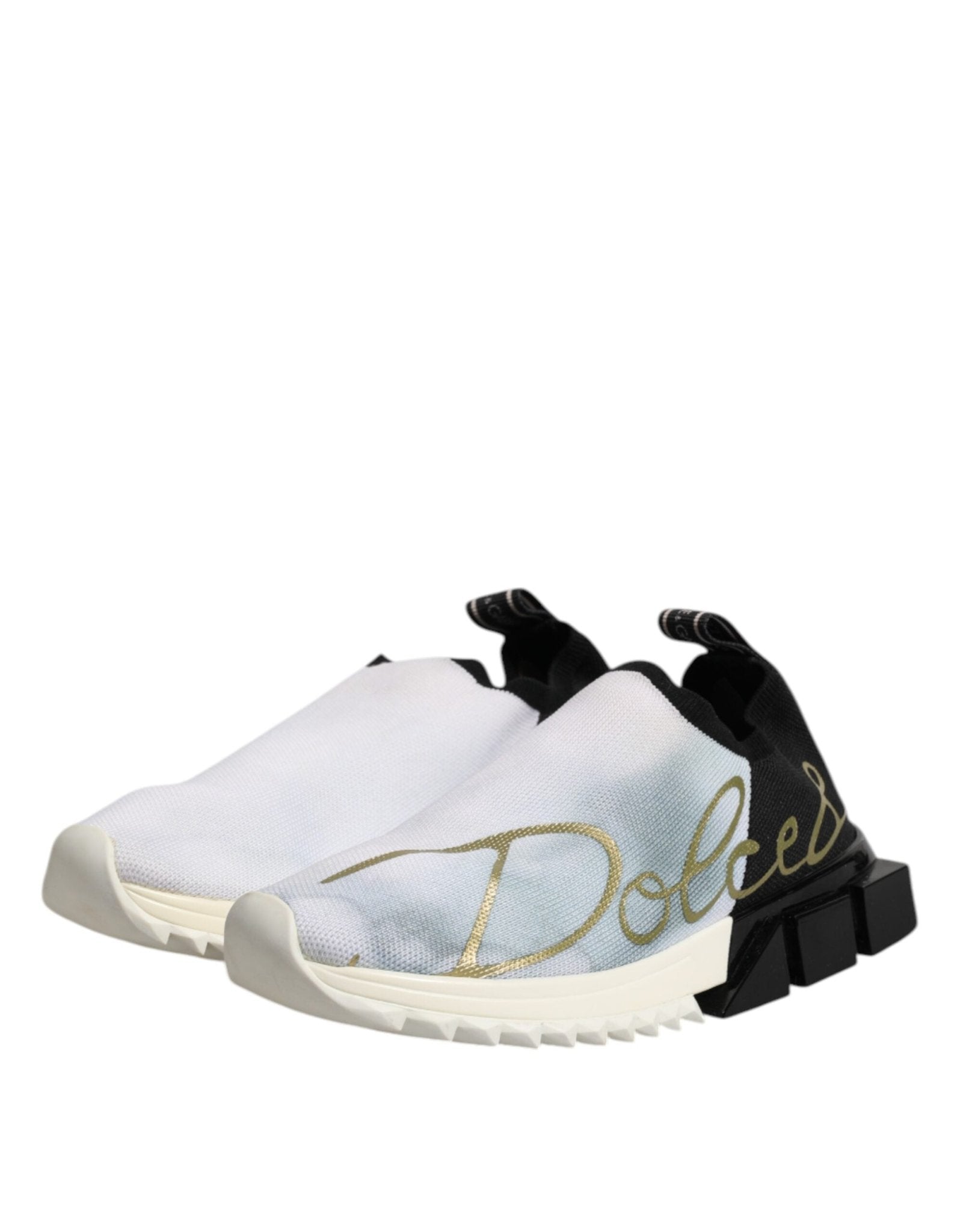 Dolce & Gabbana White Black Low Top Sorrento Sneakers Shoes - RIMODA