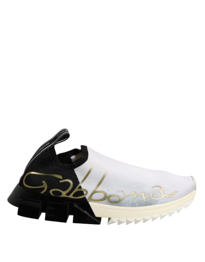 Dolce & Gabbana White Black Low Top Sorrento Sneakers Shoes - RIMODA