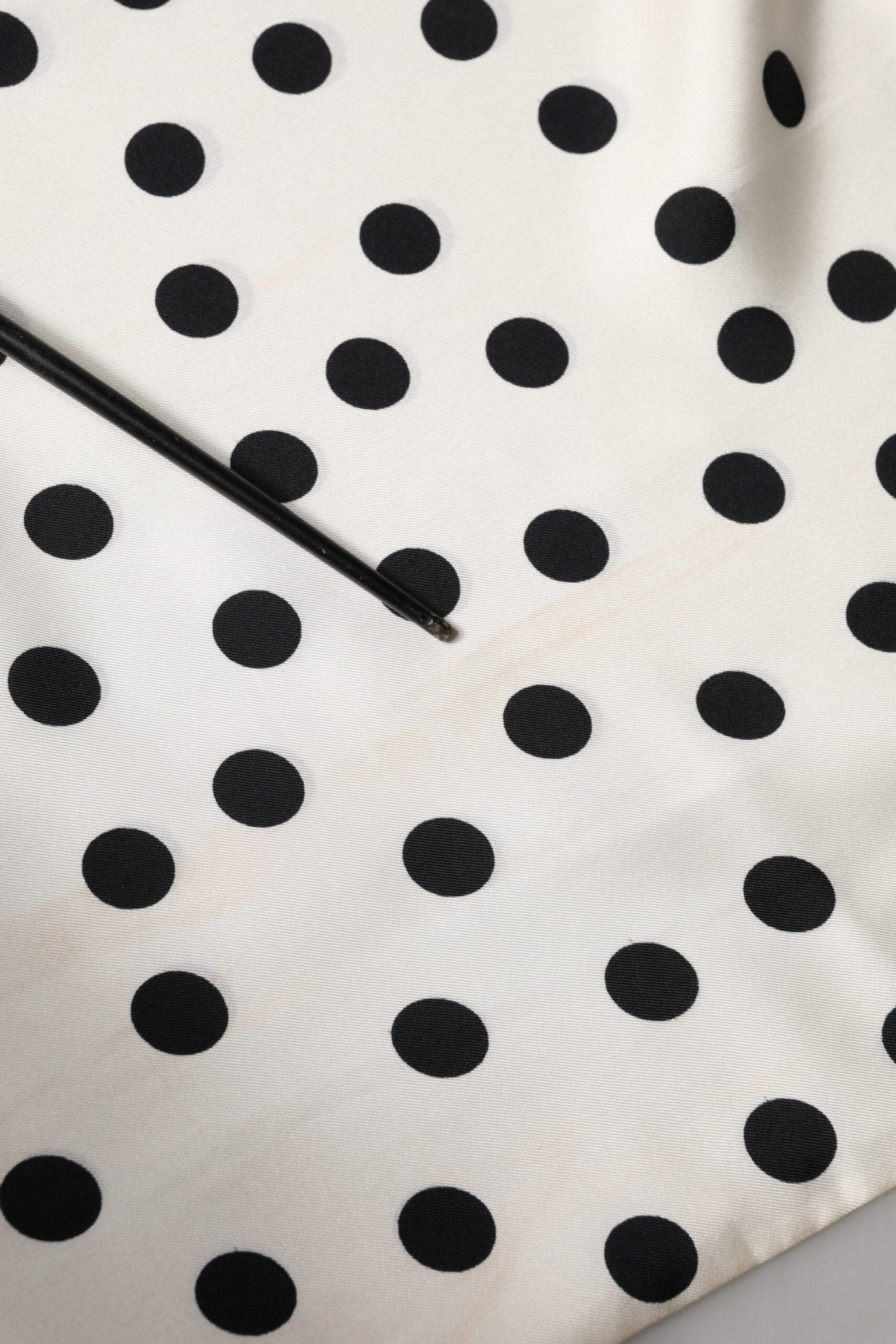 Dolce & Gabbana White Black Polka Dot Neck Wrap Foulard 165.5cmx32cm Scarf - RIMODA