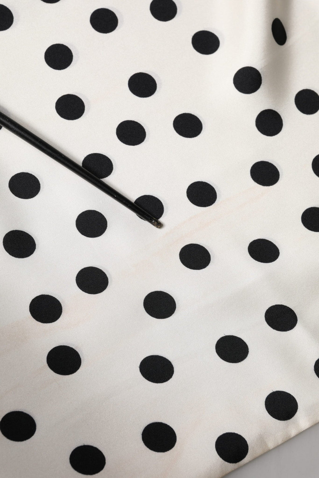 Dolce & Gabbana White Black Polka Dot Neck Wrap Foulard 165.5cmx32cm Scarf - RIMODA