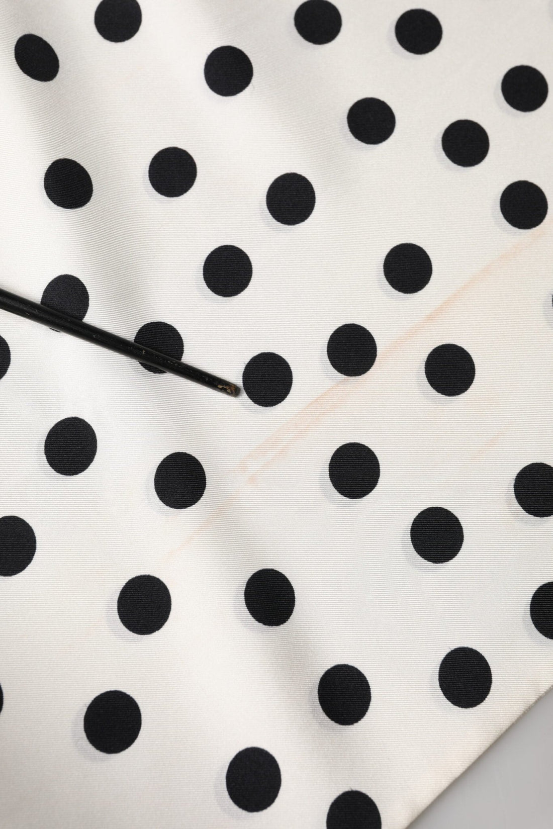 Dolce & Gabbana White Black Polka Dot Neck Wrap Foulard 165.5cmx32cm Scarf - RIMODA