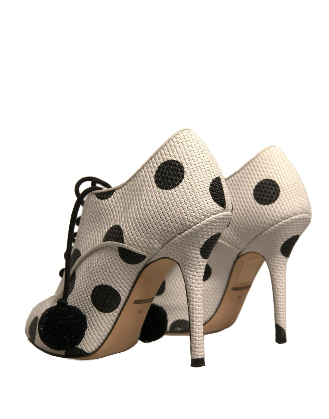 Dolce & Gabbana White Black Polka Dot Peep Toe Ankle Boots Shoes - RIMODA