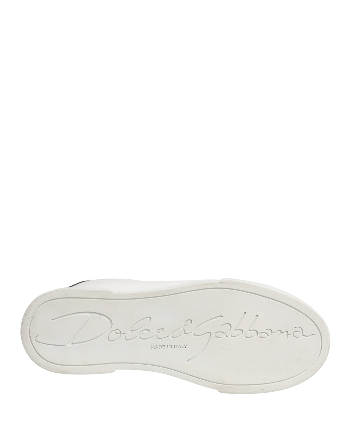 Dolce & Gabbana White Black Portofino Leather Sneakers Shoes - RIMODA