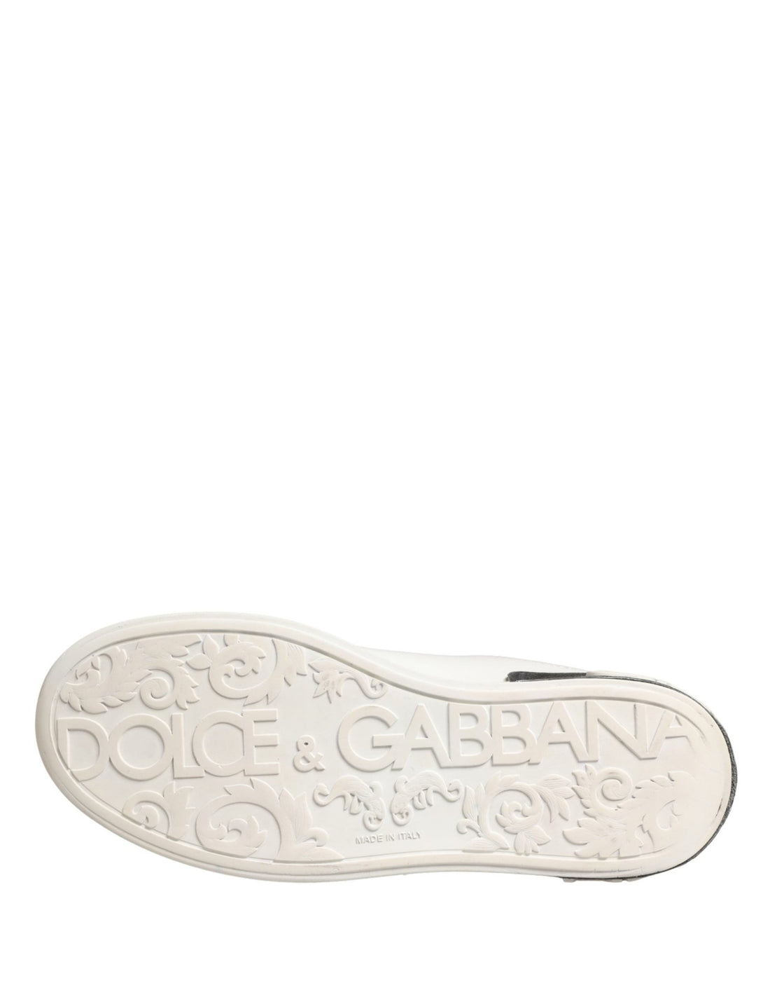 Dolce & Gabbana White Black Portofino Leather Sneakers Shoes - RIMODA