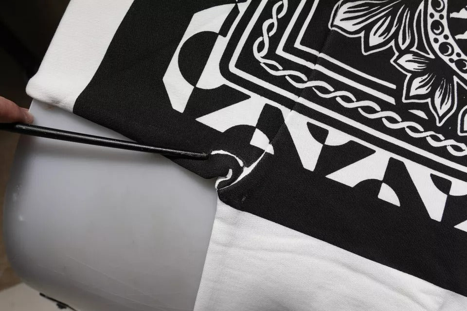Dolce & Gabbana White Black Printed Cotton Sweatshirt Sweater - RIMODA