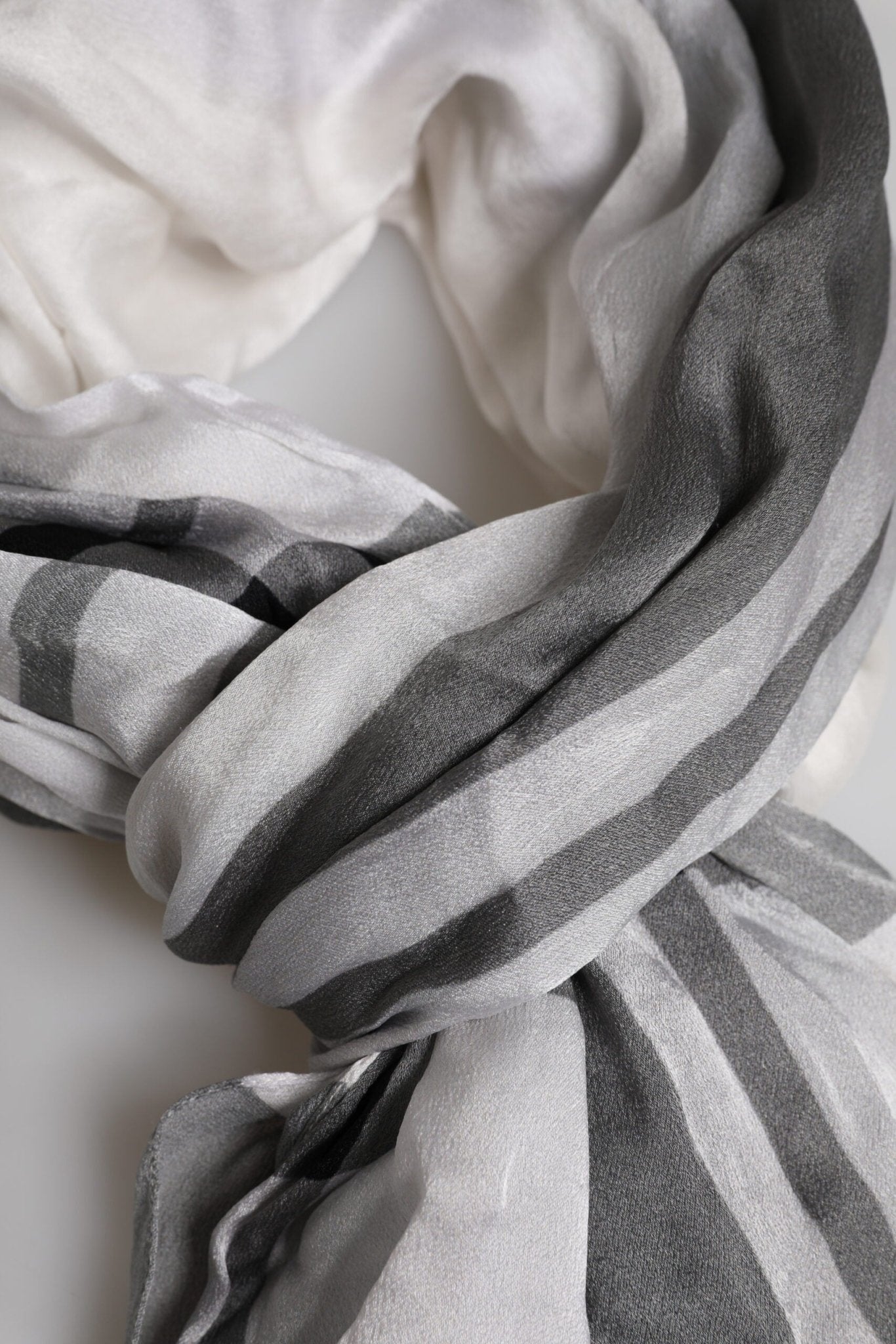 Dolce & Gabbana White Black Silk Warmer Wrap Foulard Scarf - RIMODA