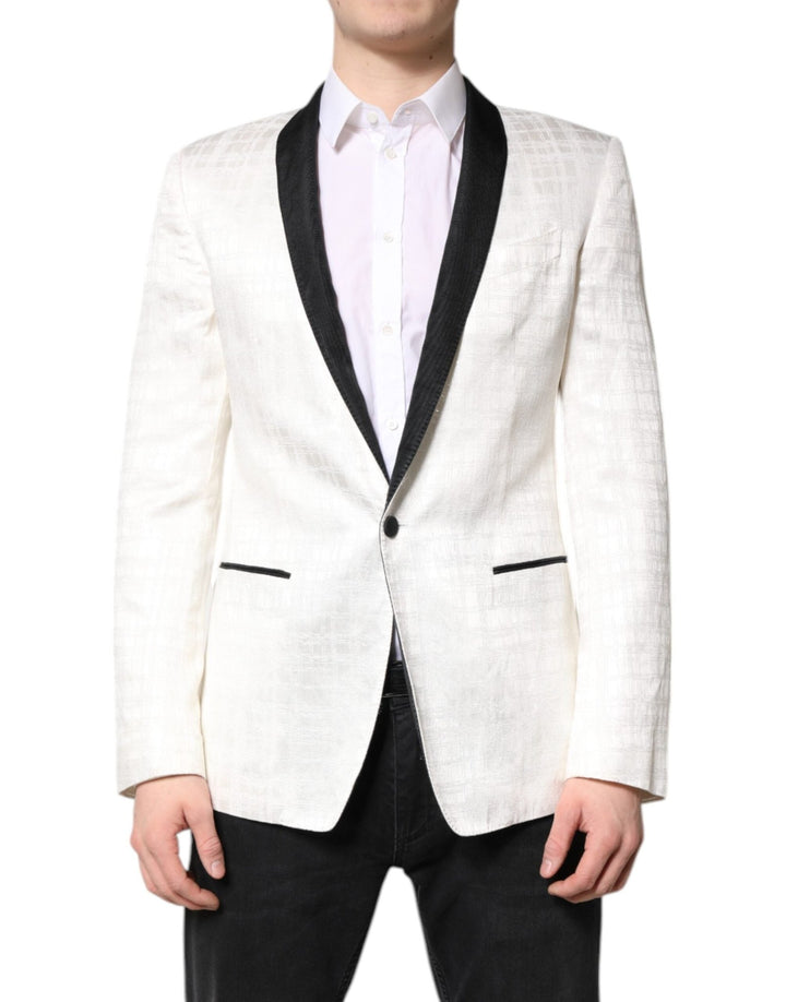 Dolce & Gabbana White Black Single Breasted Coat Blazer Suit - RIMODA