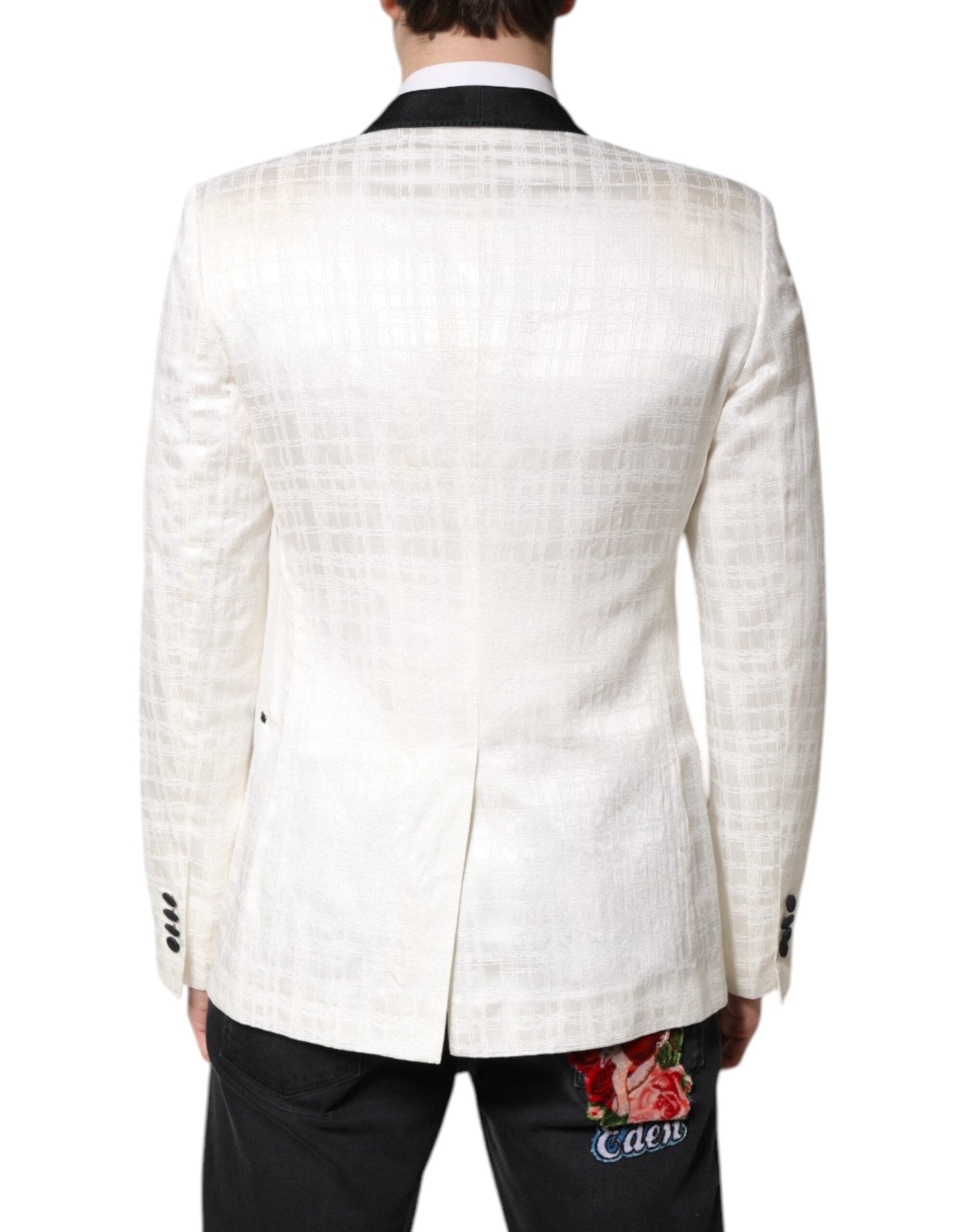 Dolce & Gabbana White Black Single Breasted Coat Blazer Suit - RIMODA