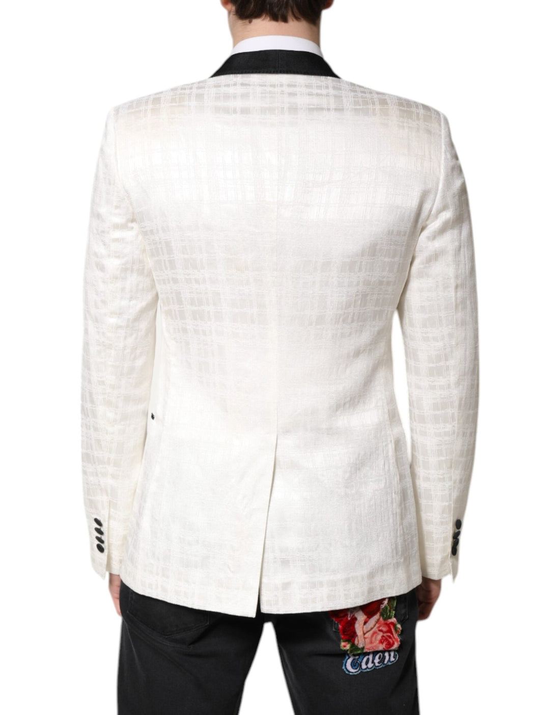 Dolce & Gabbana White Black Single Breasted Coat Blazer Suit - RIMODA