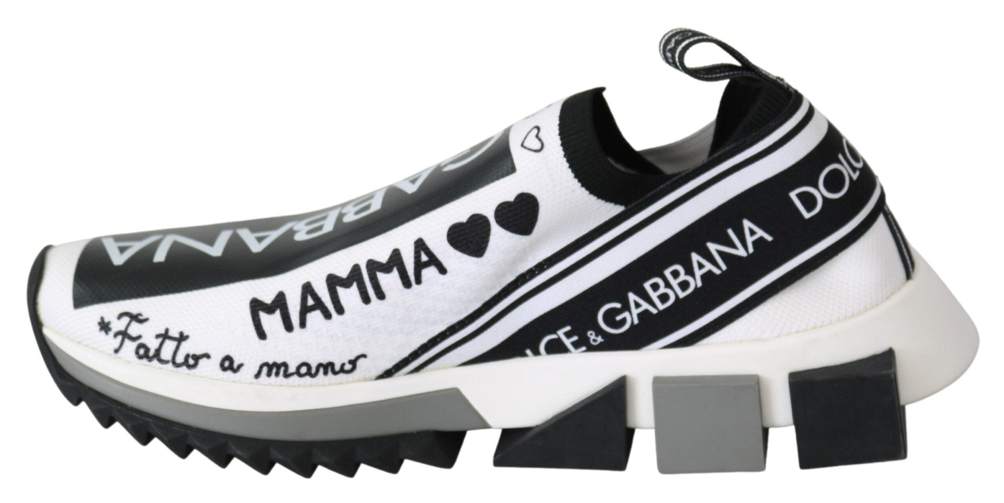 Dolce & Gabbana White Black Slip On Sorrento Sneakers - RIMODA