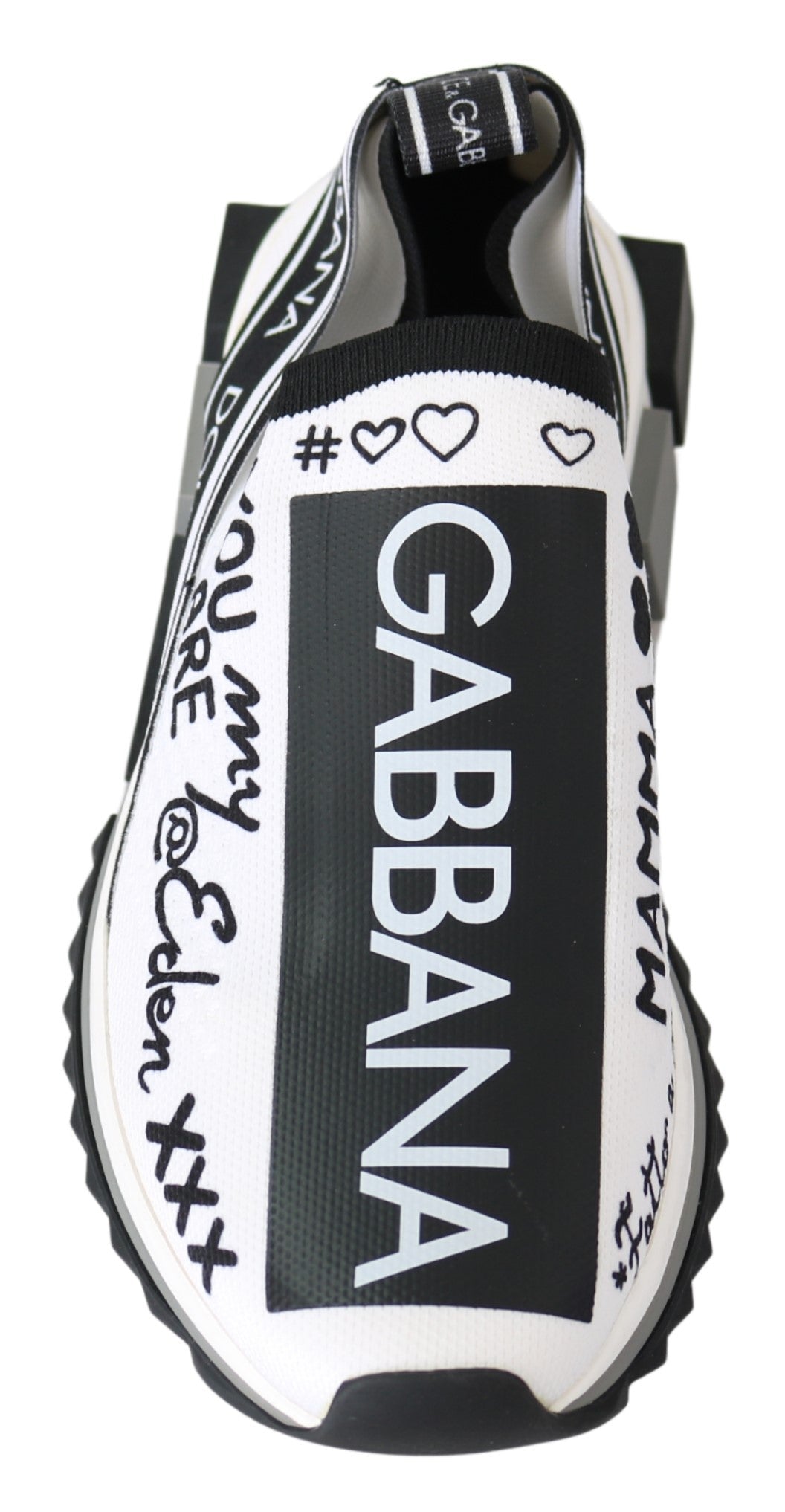 Dolce & Gabbana White Black Slip On Sorrento Sneakers - RIMODA
