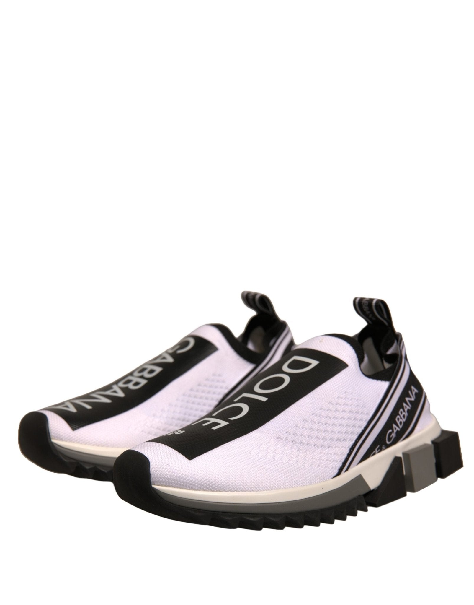 Dolce & Gabbana White Black Slip On Sorrento Sneakers Shoes - RIMODA