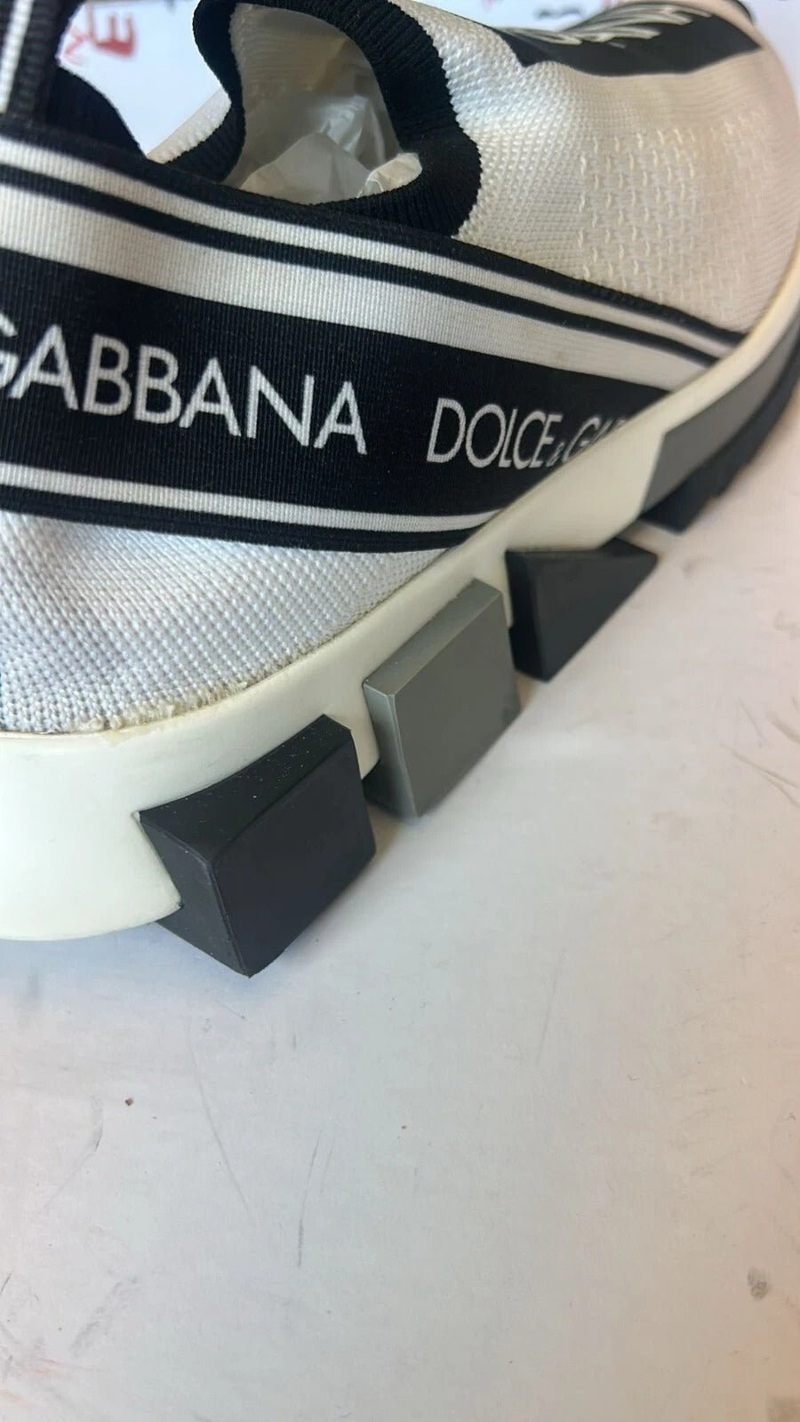 Dolce & Gabbana White Black Slip On Sorrento Sneakers Shoes - RIMODA