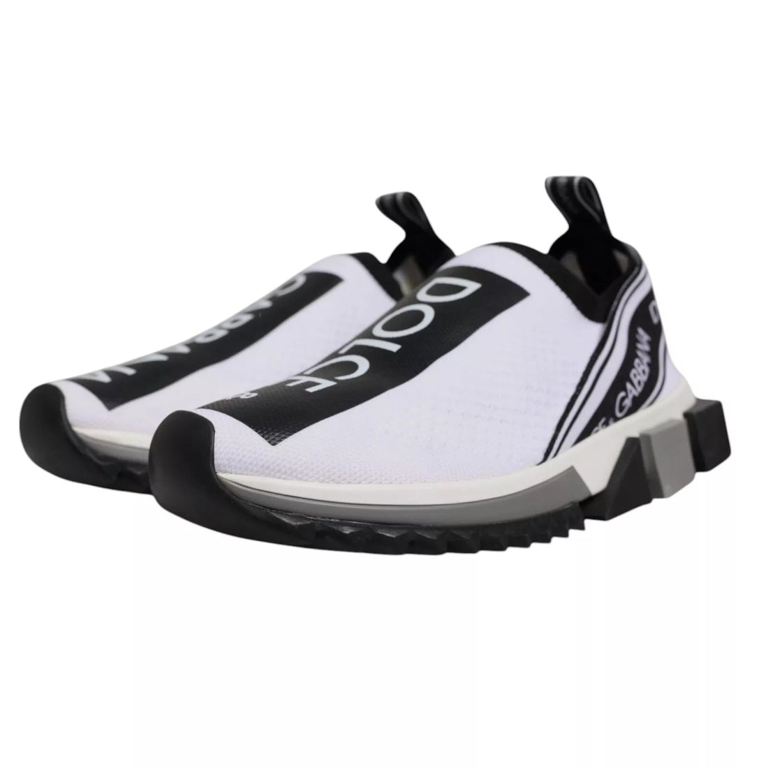 Dolce & Gabbana White Black Slip On Sorrento Sneakers Shoes - RIMODA