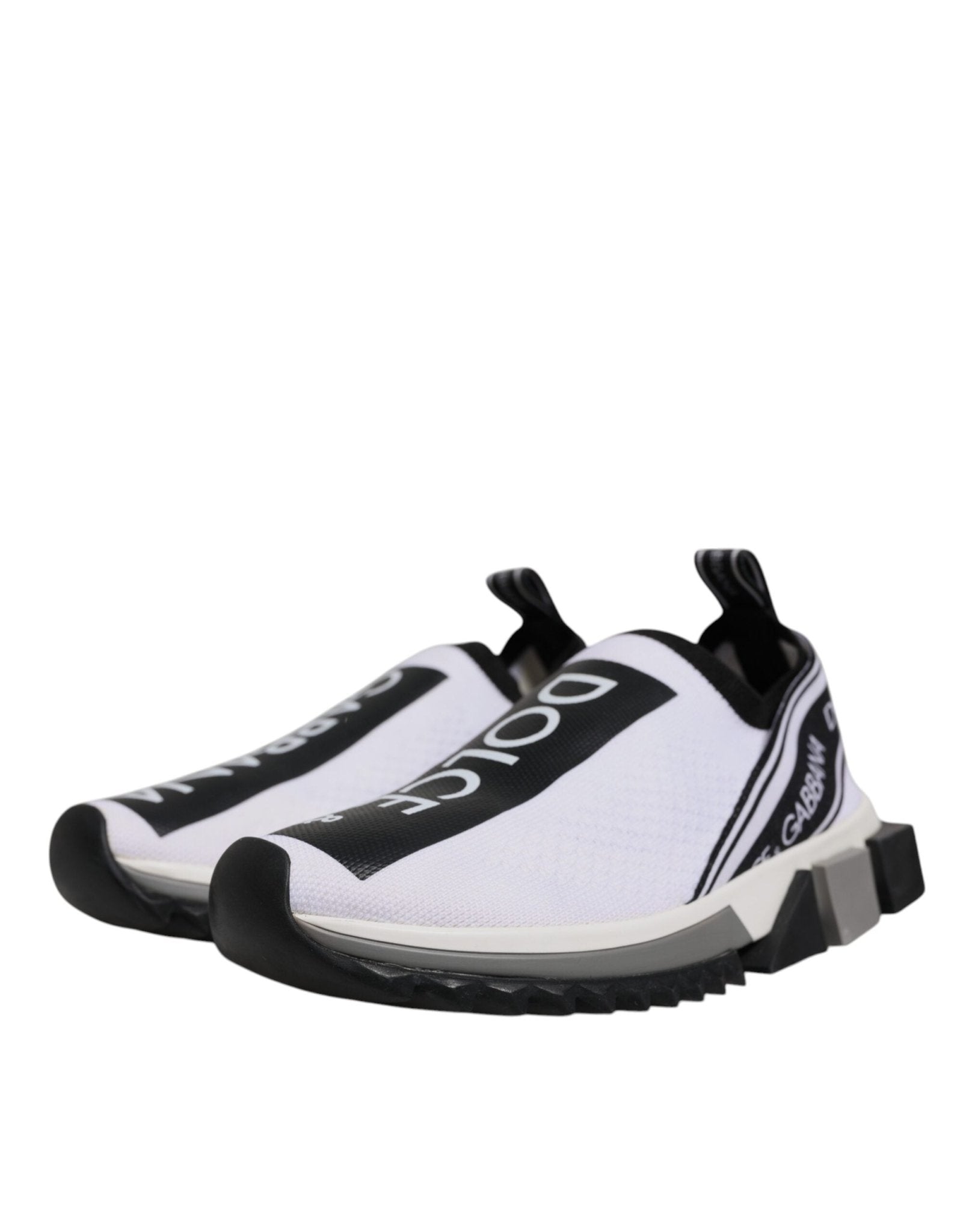 Dolce & Gabbana White Black Slip On Sorrento Sneakers Shoes - RIMODA
