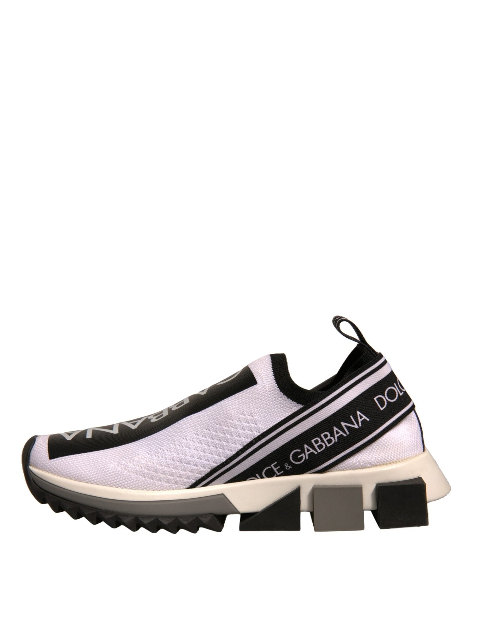 Dolce & Gabbana White Black Slip On Sorrento Sneakers Shoes - RIMODA