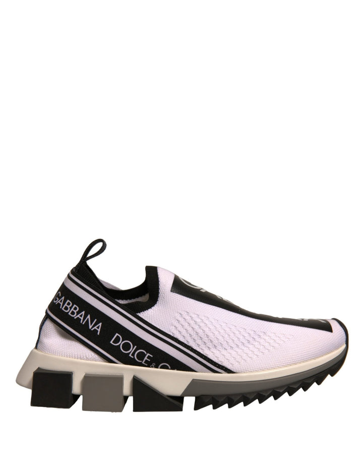Dolce & Gabbana White Black Slip On Sorrento Sneakers Shoes - RIMODA