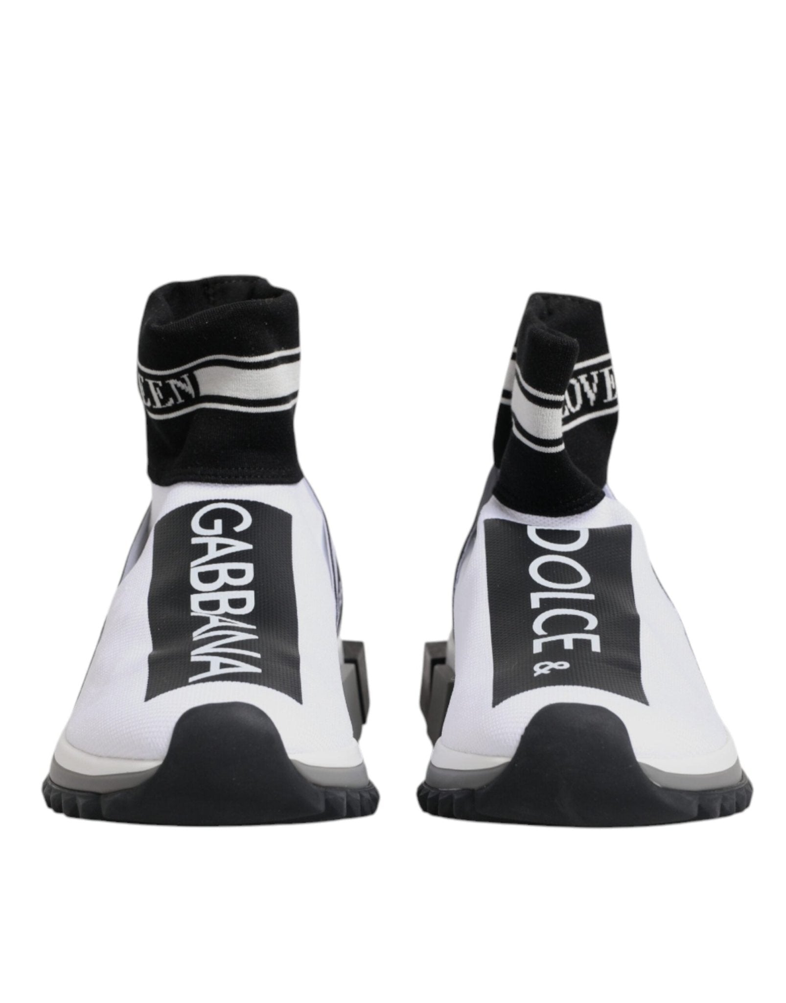 Dolce & Gabbana White Black Sorrento Socks Sneakers Shoes - RIMODA