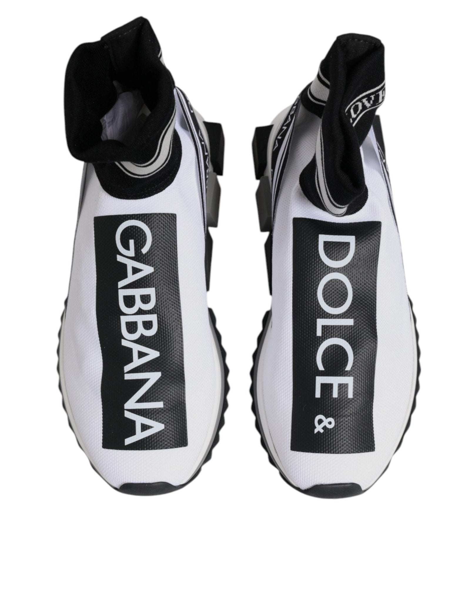 Dolce & Gabbana White Black Sorrento Socks Sneakers Shoes - RIMODA