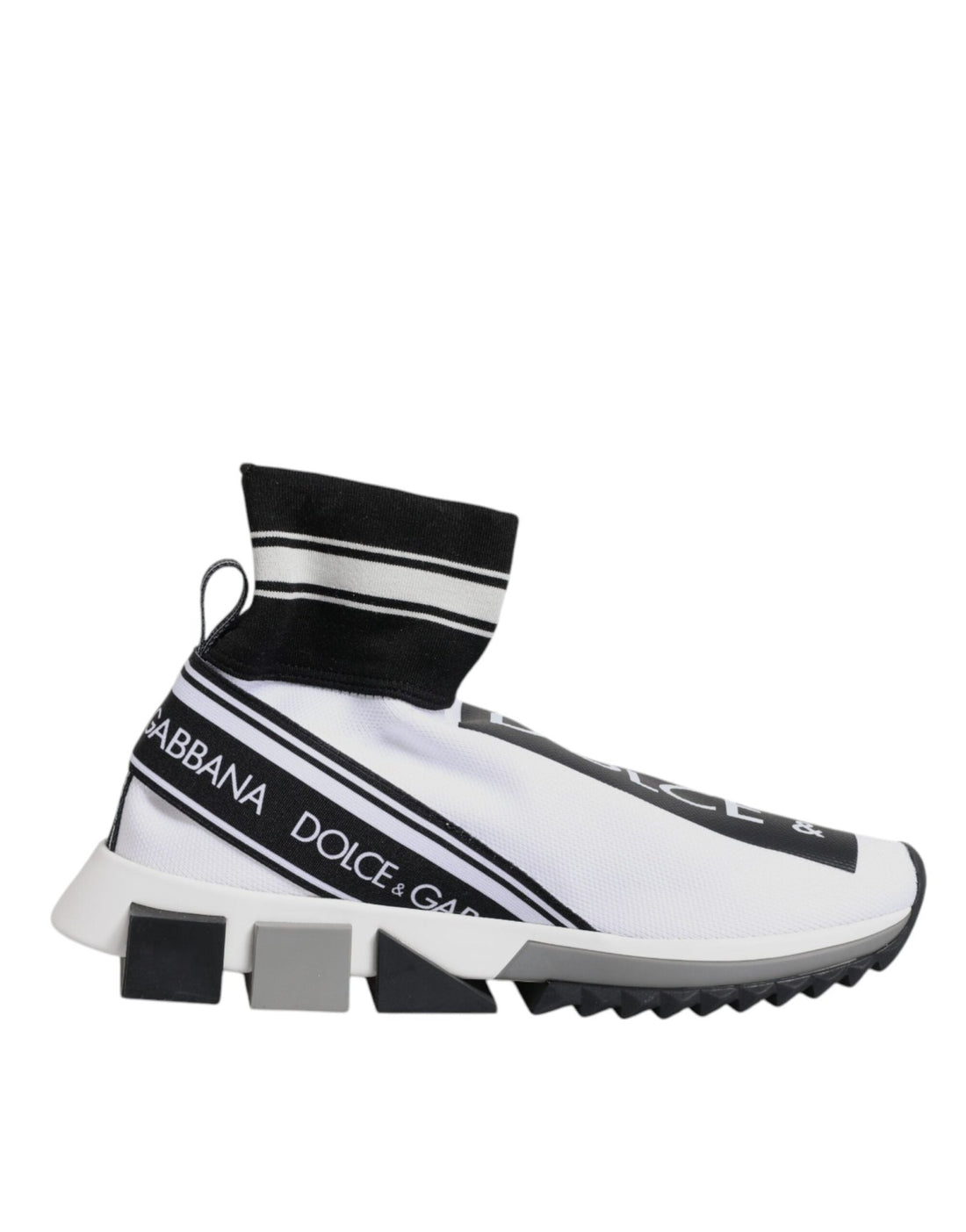 Dolce & Gabbana White Black Sorrento Socks Sneakers Shoes - RIMODA