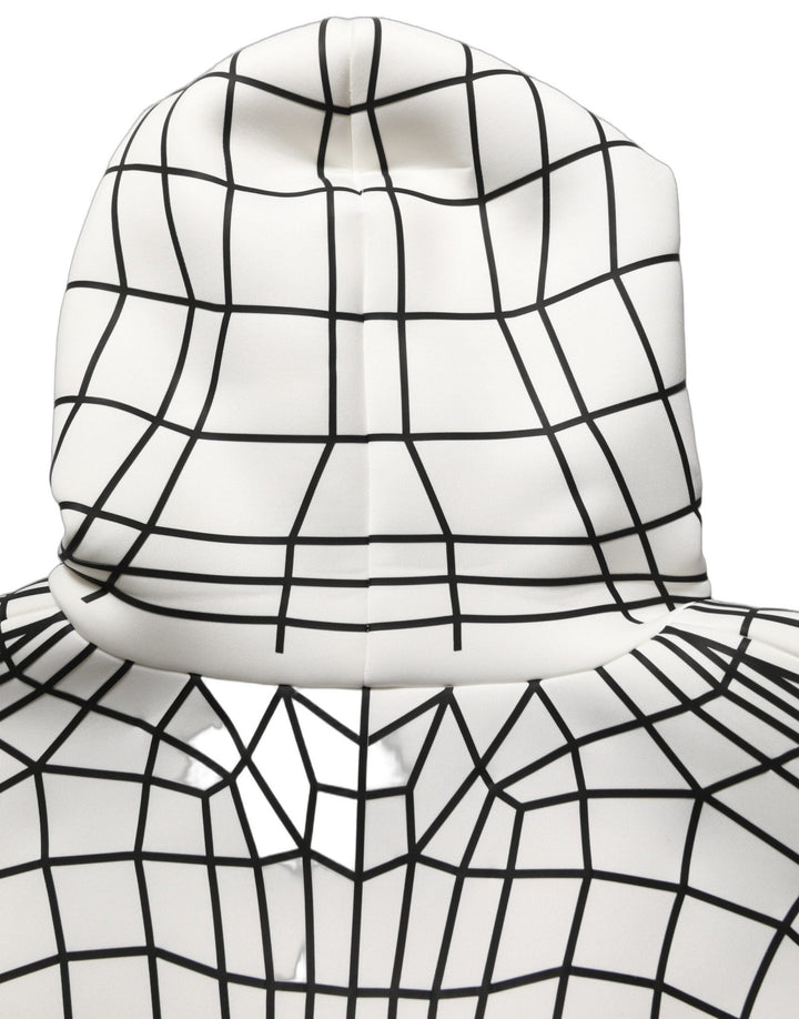 Dolce & Gabbana White Black WarpGrid Pattern Hoodie Sweater - RIMODA