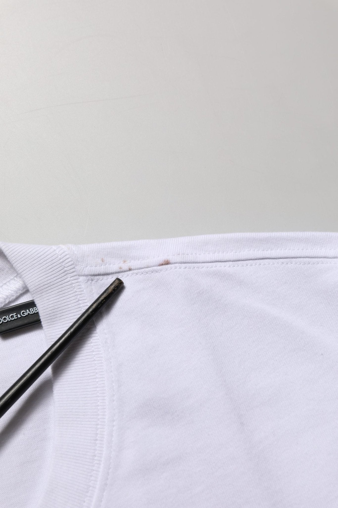 Dolce & Gabbana White Blue Stripe Cotton Short Sleeve T-shirt - RIMODA
