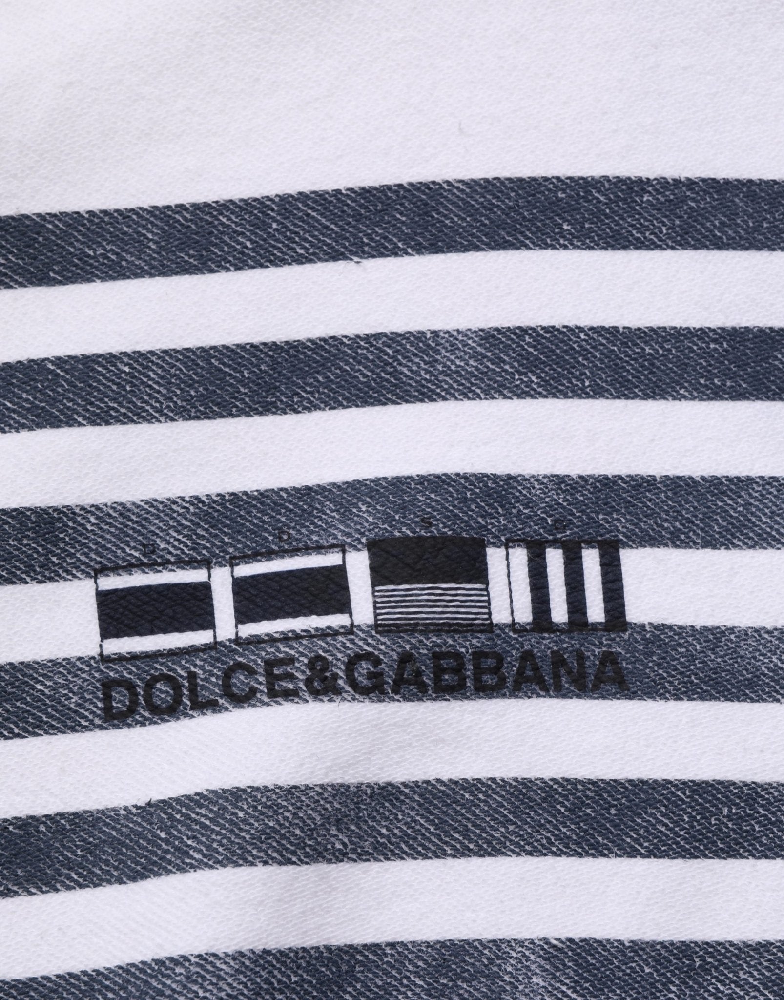 Dolce & Gabbana White Blue Stripe Hooded Sweatshirt Sweater - RIMODA