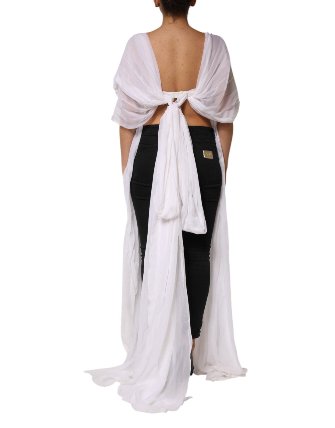 Dolce & Gabbana White Bustier Corset Cropped Chiffon Top - RIMODA