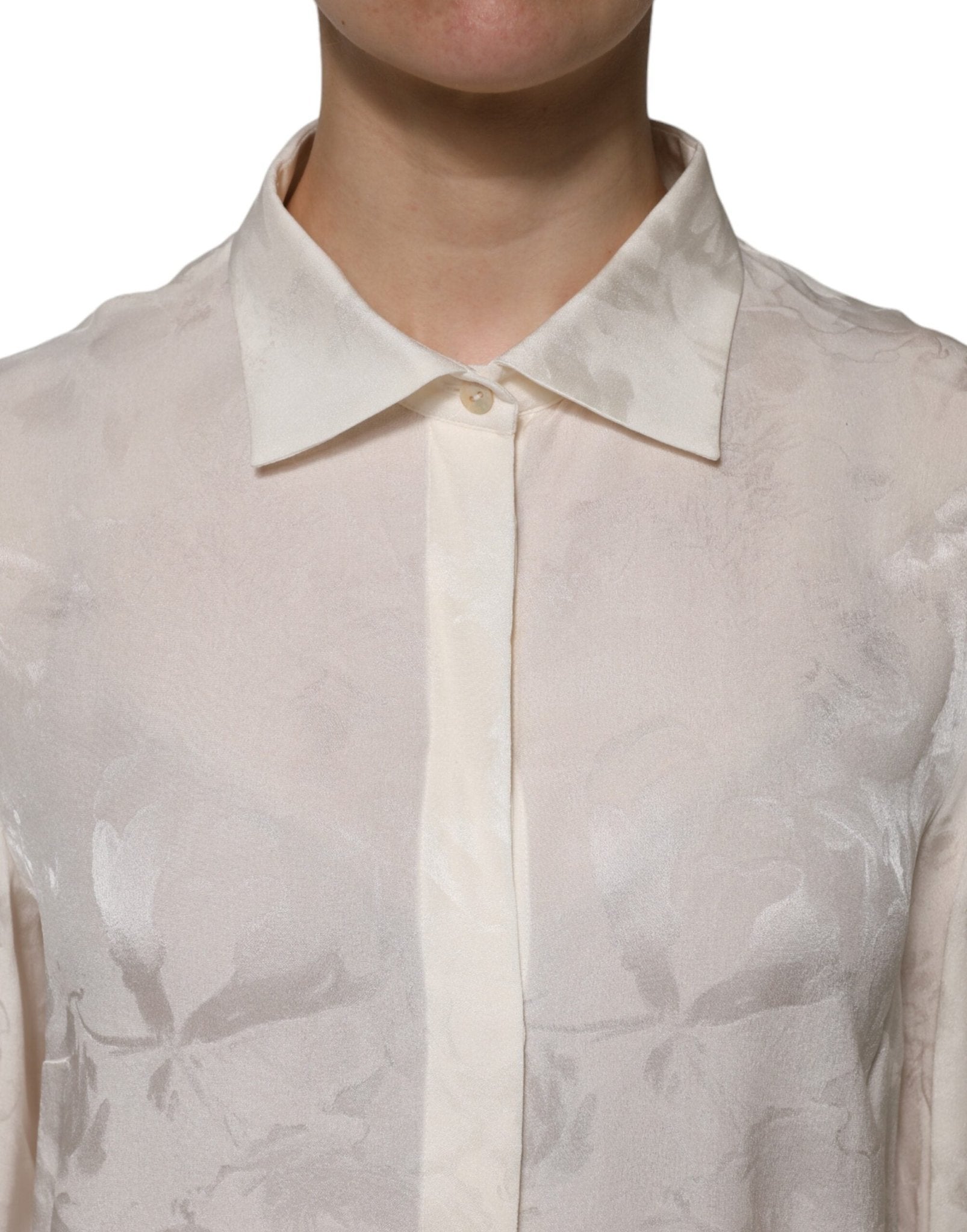 Dolce & Gabbana White Button Down Long Sleeves Blouse Top - RIMODA