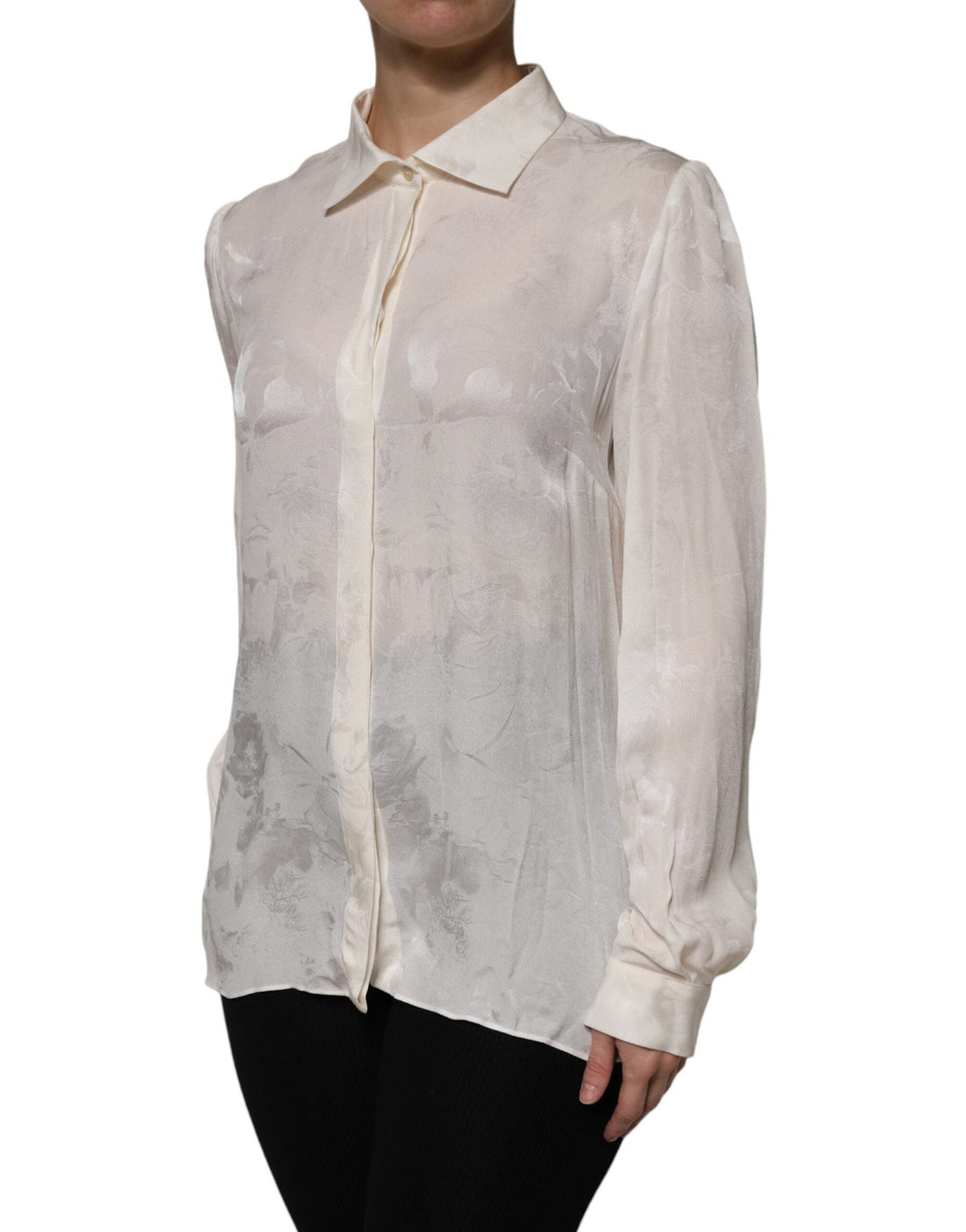 Dolce & Gabbana White Button Down Long Sleeves Blouse Top - RIMODA