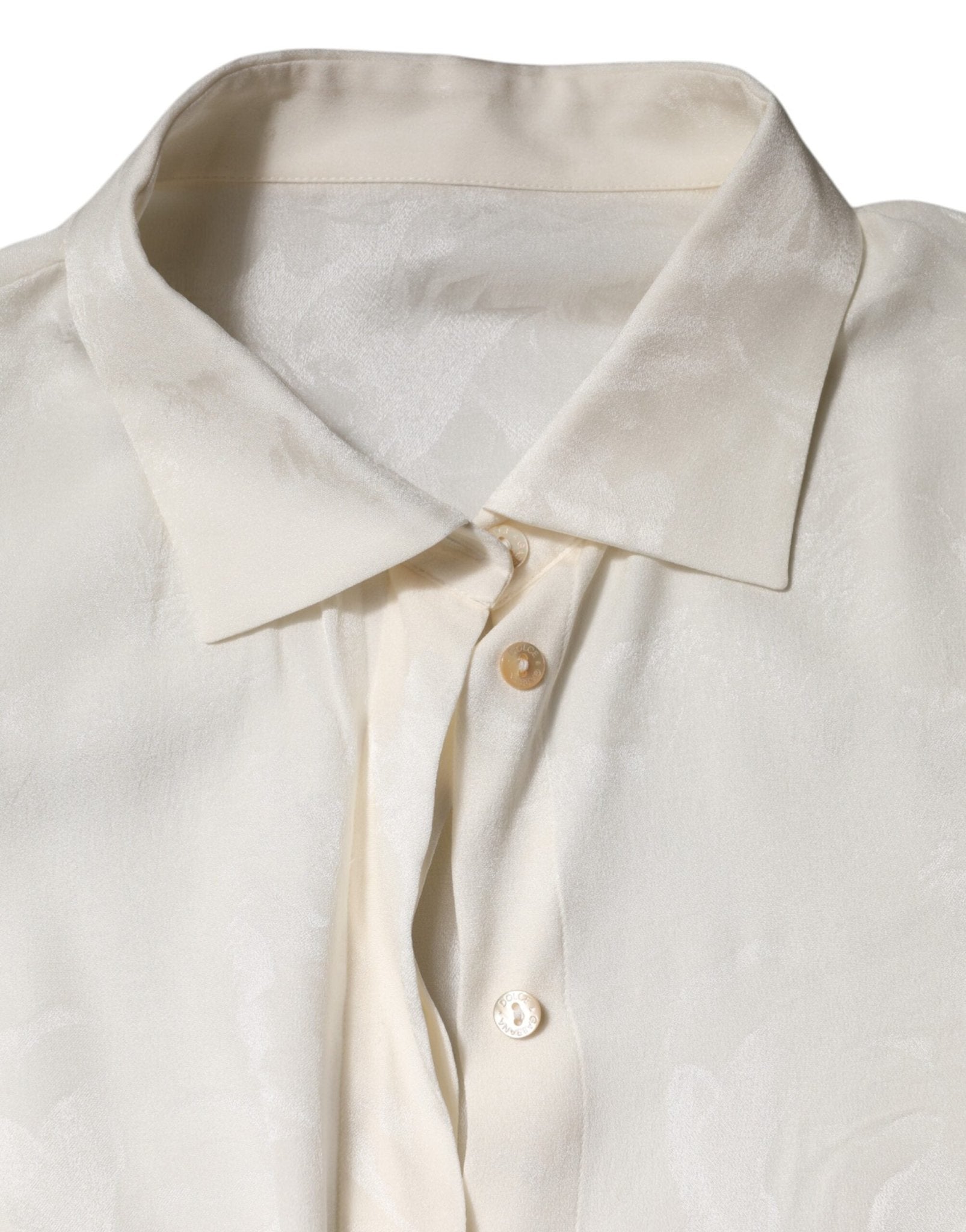 Dolce & Gabbana White Button Down Long Sleeves Blouse Top - RIMODA