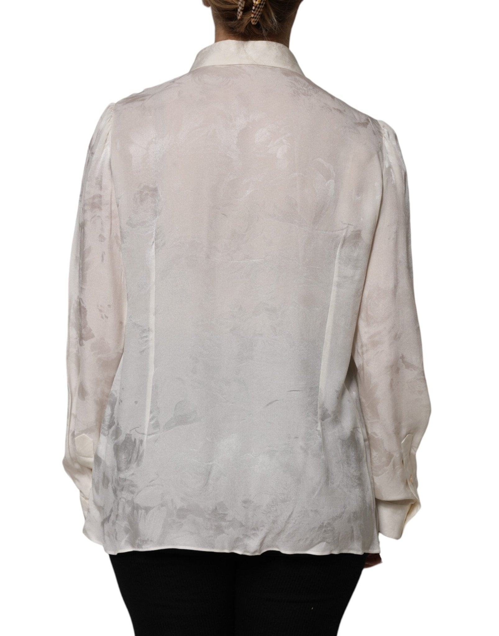 Dolce & Gabbana White Button Down Long Sleeves Blouse Top - RIMODA