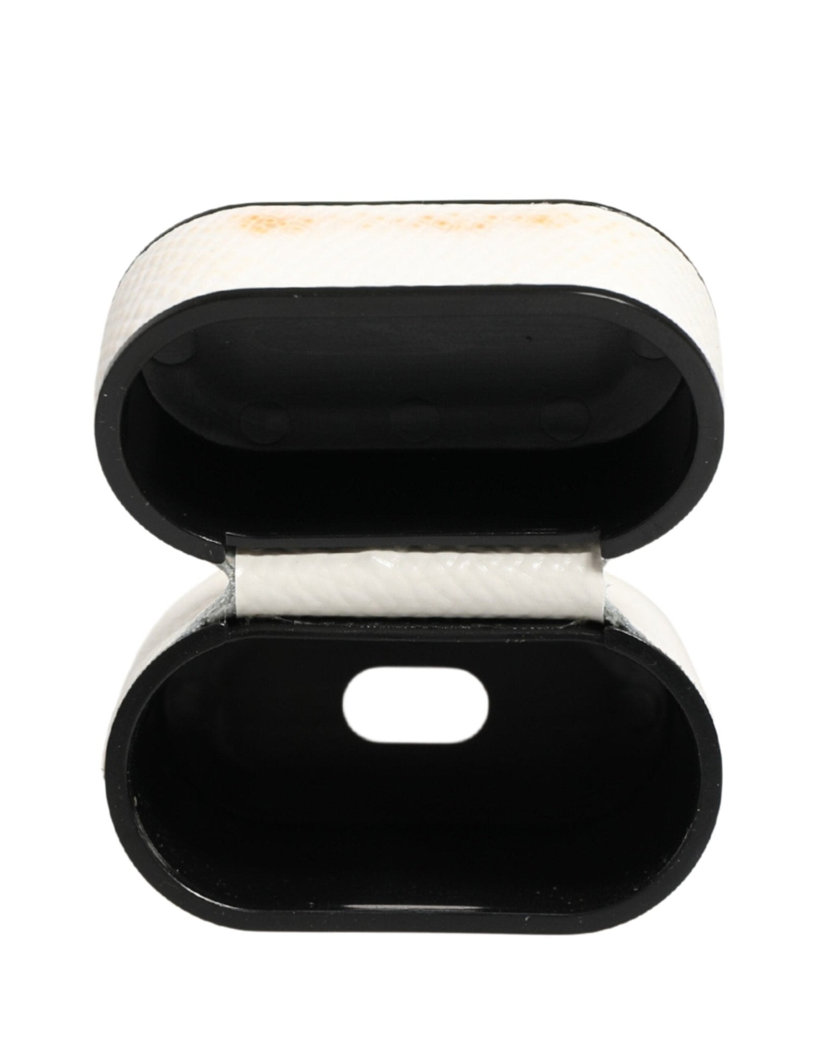 Dolce & Gabbana White Calf Leather Logo Flip Holder Strap Airpods Case - RIMODA