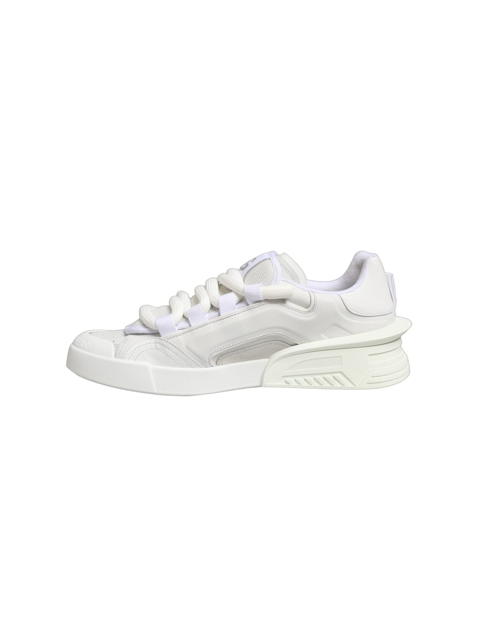 Dolce & Gabbana White Calfskin Leather Low Top Sneakers Shoes - RIMODA