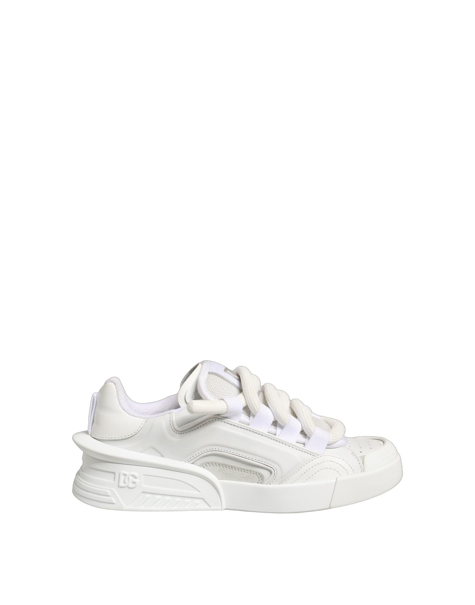 Dolce & Gabbana White Calfskin Leather Low Top Sneakers Shoes - RIMODA