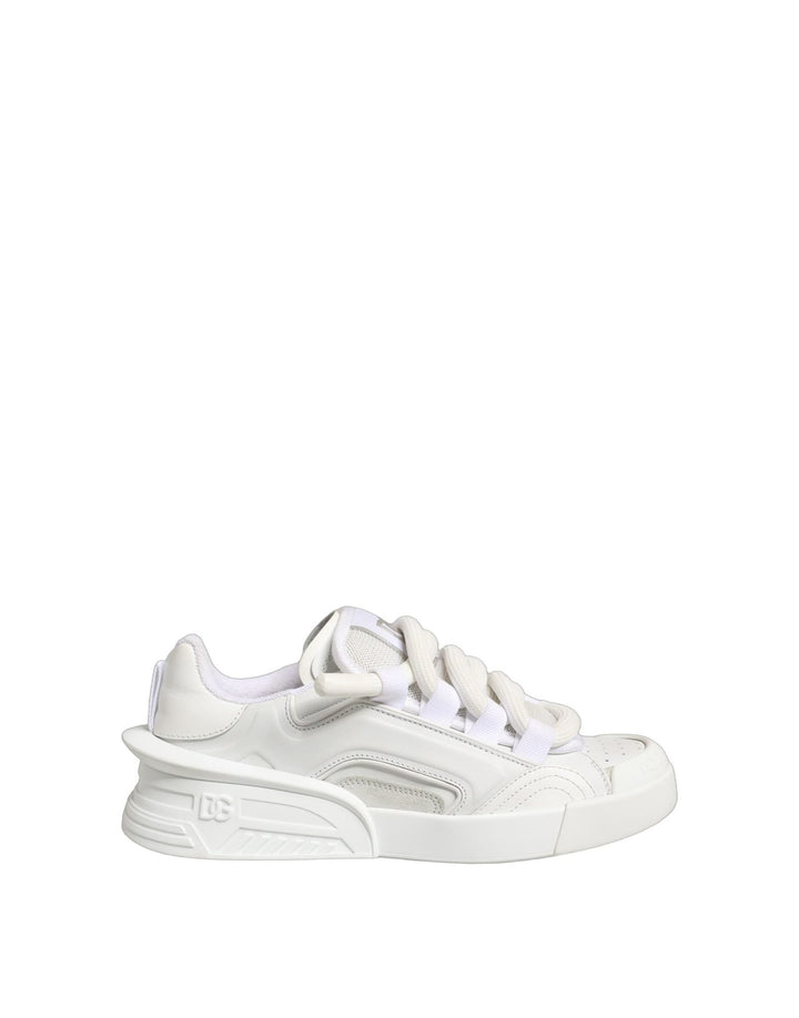 Dolce & Gabbana White Calfskin Leather Low Top Sneakers Shoes - RIMODA