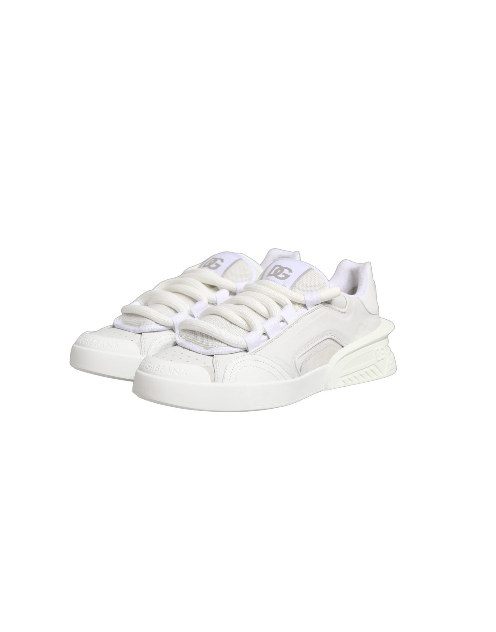 Dolce & Gabbana White Calfskin Leather Low Top Sneakers Shoes - RIMODA