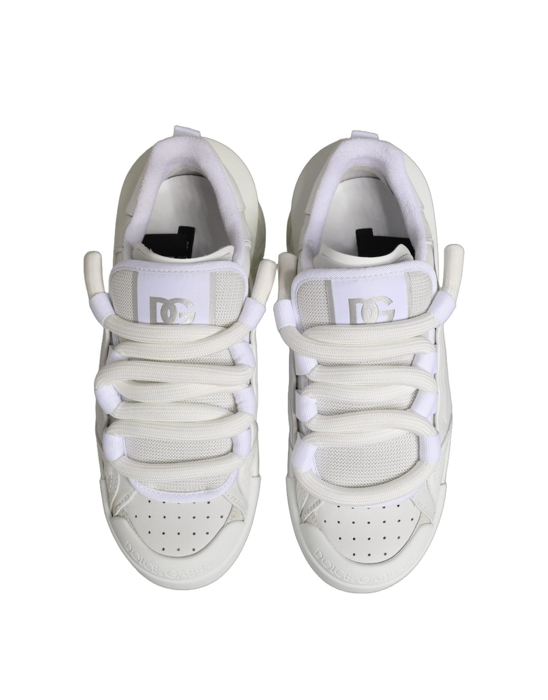 Dolce & Gabbana White Calfskin Leather Low Top Sneakers Shoes - RIMODA