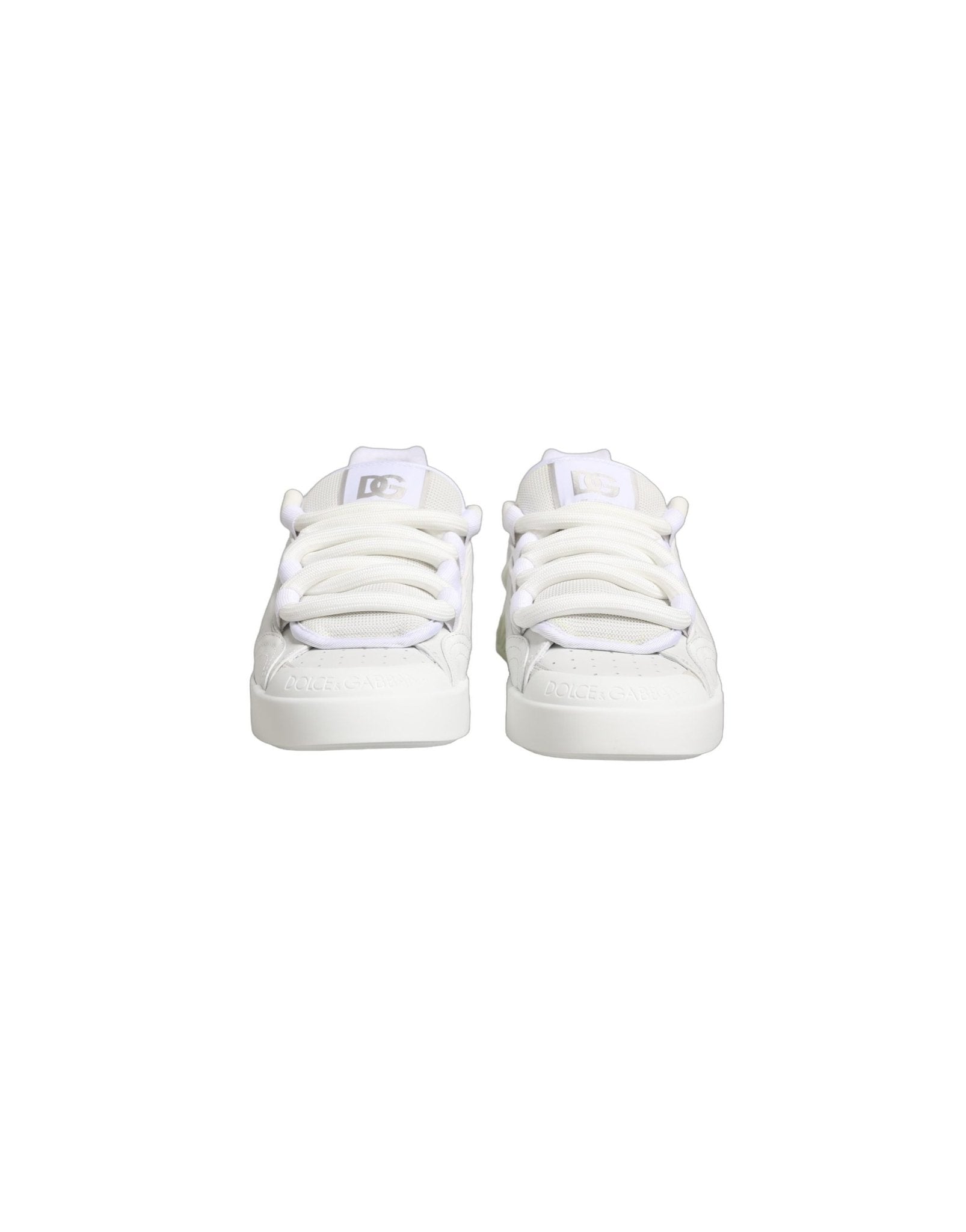 Dolce & Gabbana White Calfskin Leather Low Top Sneakers Shoes - RIMODA