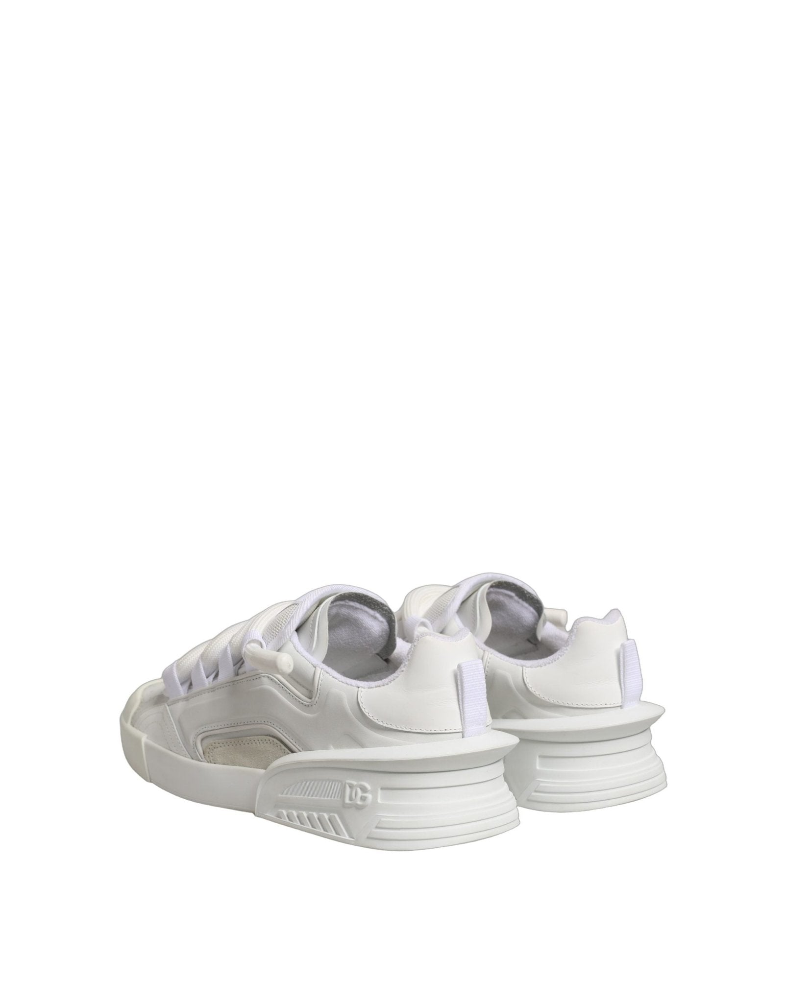 Dolce & Gabbana White Calfskin Leather Low Top Sneakers Shoes - RIMODA