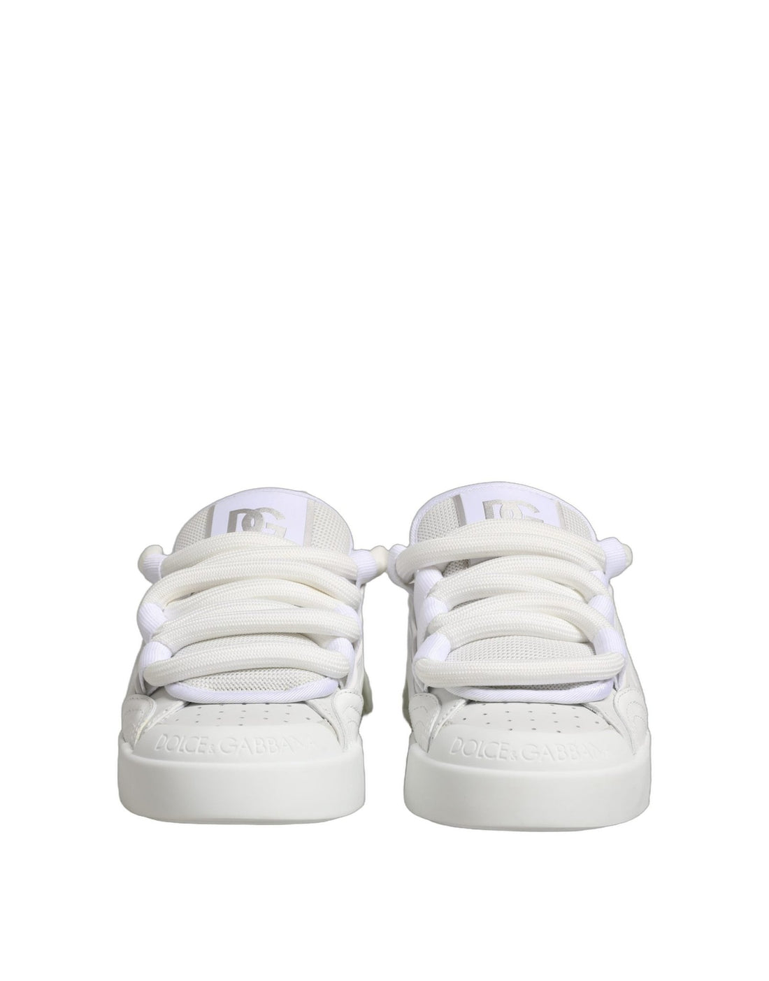 Dolce & Gabbana White Calfskin Leather Low Top Sneakers Shoes - RIMODA